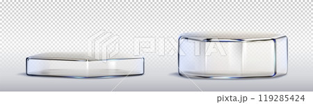 3D pentagon and hexagon glass platforms 119285424
