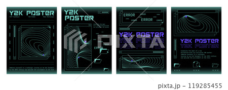 Retro futuristic y2k aesthetic poster design Retro futuristic y2k aesthetic poster design 119285455