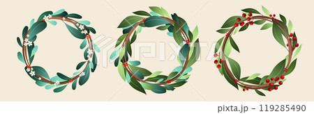 Floral wreath frames set Floral wreath frames set 119285490