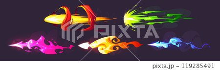 Missile arrow game vfx effect light fire trail Missile arrow game vfx effect light fire trail 119285491