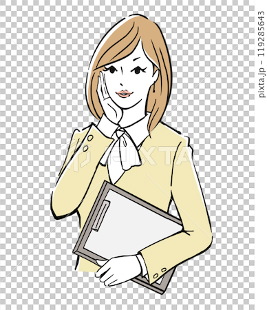 Career woman with a binder Career woman with a binder 119285643