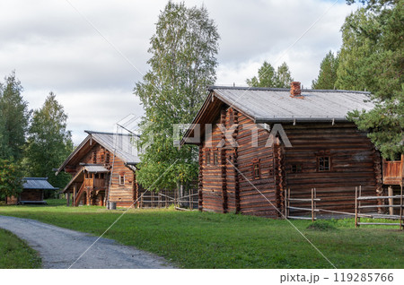 Old big wooden houses in North Russia Old big wooden houses in North Russia 119285766