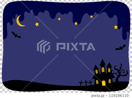 深く闇が垂れ込める夜景の背景フレーム 119286110