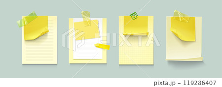 Memo note sticker paper with adhesive tape 119286407