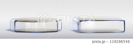 Glass transparent product podiums. 119286548