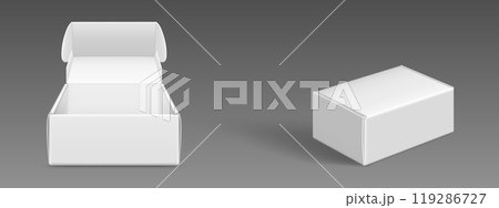 White cardboard box mockup set White cardboard box mockup set 119286727
