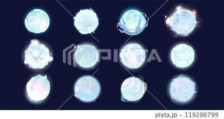 Frozen alien space planet cartoon fantasy set 119286799