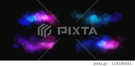 Neon cloud in bright pink, purple and blue colors. Neon cloud in bright pink, purple and blue colors. 119286881