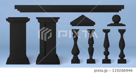 Realistic 3D set of antique architecture elements 119286946