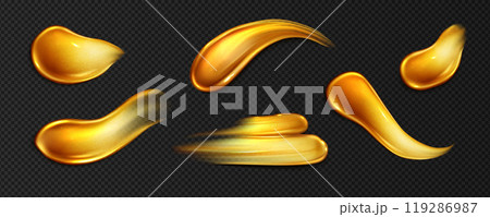 Gold brush paint stroke stain with glitter vector 119286987