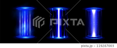 Circle hologram game portal with hud light effect Circle hologram game portal with hud light effect 119287003