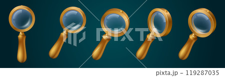 Realistic set of 3D magnifying glasses 119287035