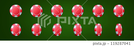 3d red casino club poker chip rotation vector 119287041