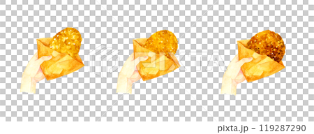 用於外出用餐和外帶的油炸食品套裝。 119287290