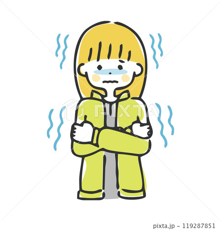 寒くて震えている女性 119287851