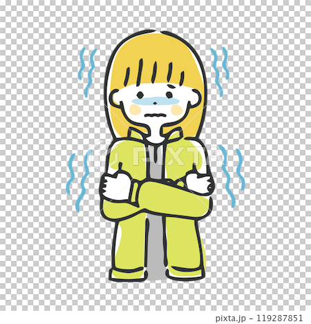 寒くて震えている女性 119287851