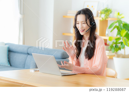 オンラインミーティングするビジネスウーマン 119288087