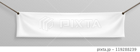 White hang blank fabric canvas banner sign vector 119288239