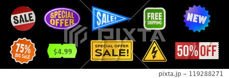 Grunge sticker old tape rectangle label vector 119288271