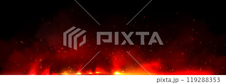 Fire and ember overlay effect and smoke background 119288353