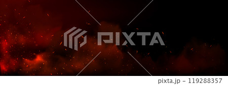 Background with fire sparks, embers and smoke Background with fire sparks, embers and smoke 119288357