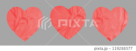 Red paper tape heart sticker for love note collage Red paper tape heart sticker for love note collage 119288377