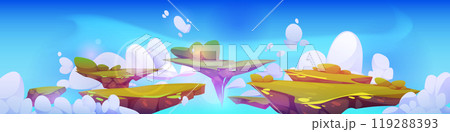 Island floating in sky fantasy game background 119288393