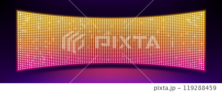 Realistic concave LED screen on wall or stage Realistic concave LED screen on wall or stage 119288459