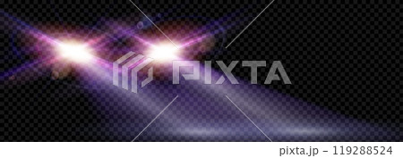 Realistic night car light flare vector effect Realistic night car light flare vector effect 119288524