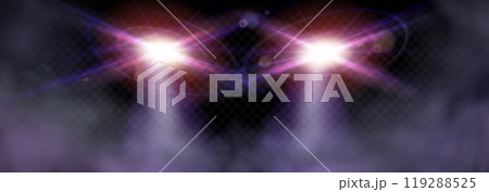 Realistic night car light flare vector effect Realistic night car light flare vector effect 119288525