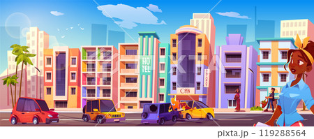 Car crash in modern city street 119288564