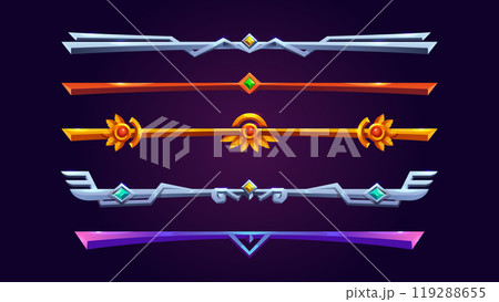 Cartoon set of decorative game dividers 119288655