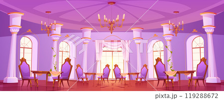 Castle ballroom interior vector royal background Castle ballroom interior vector royal background 119288672