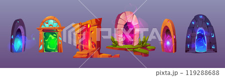 Fantasy fairy magic portal cartoon game vector 119288688