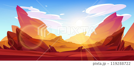 Rock desert cartoon vector landscape background 119288722