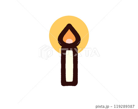 火のついたろうそくのイラスト素材 火のついたろうそくのイラスト素材 119289387