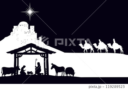 Christmas Nativity Scene Bethlehem Manger Wise Men Christmas Nativity Scene Bethlehem Manger Wise Men 119289523