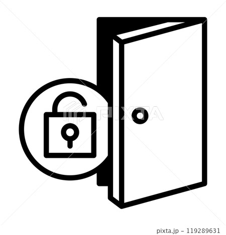 バックドアが開錠されたことを示すアイコン。 119289631
