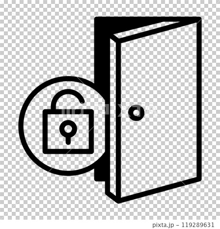 バックドアが開錠されたことを示すアイコン。 119289631