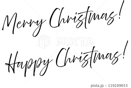 クリスマスの挨拶のシンプルな手書き文字 119289653