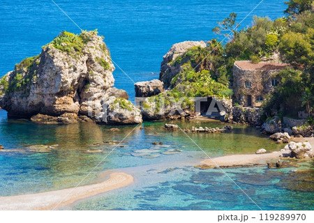 Beautiful Isola Bella, small island near Taormina, Sicily, Italy 119289970