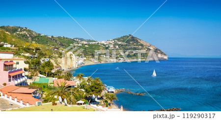 Le Fumarole beach near Sant'Angelo on Ischia island, Italy Le Fumarole beach near Sant'Angelo on Ischia island, Italy 119290317