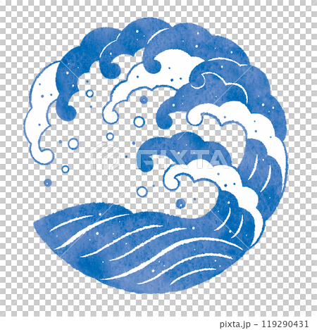 波丸　和風の丸い波のイラスト 119290431