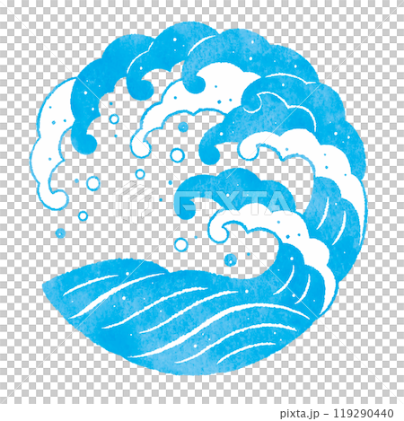波丸　和風の丸い波のイラスト 119290440