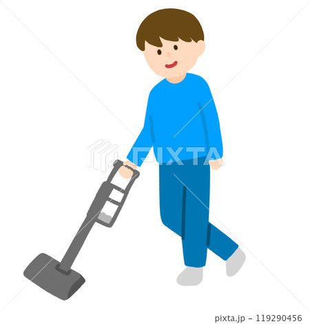 掃除機をかける男性 119290456