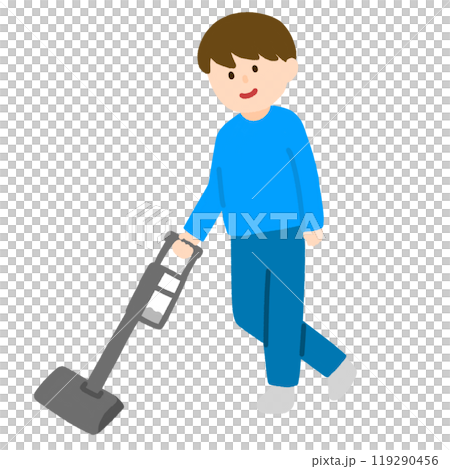 掃除機をかける男性 119290456