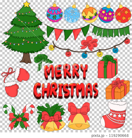 Merry Christmas Set Pop Art Merry Christmas Set Pop Art 119290668