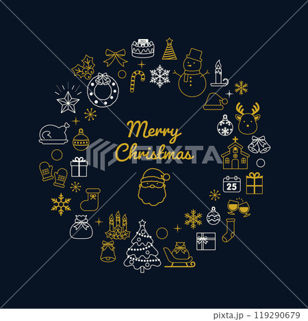 クリスマスリースのイラスト 119290679