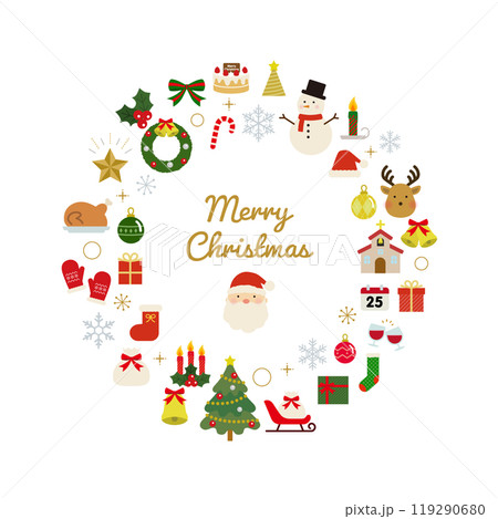 クリスマスリースのイラスト 119290680