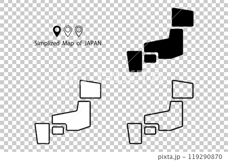 Simplified map of Japan 119290870